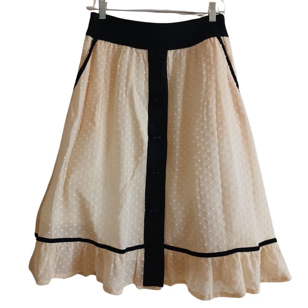 MANOUSH Silk Polka Dot French Girly Button Skirt NWT